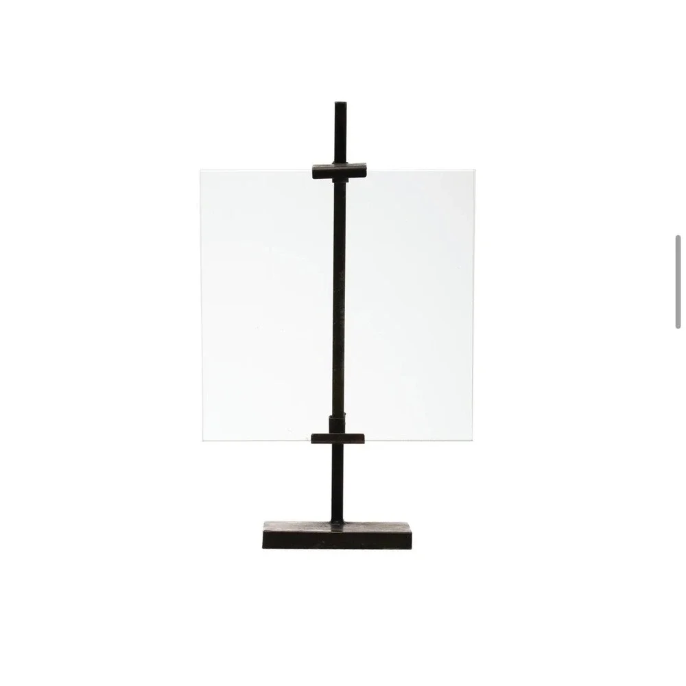 Industrial Iron‎ Floating Glass Picture Frame 10x16 Double Sided Dark Bronze